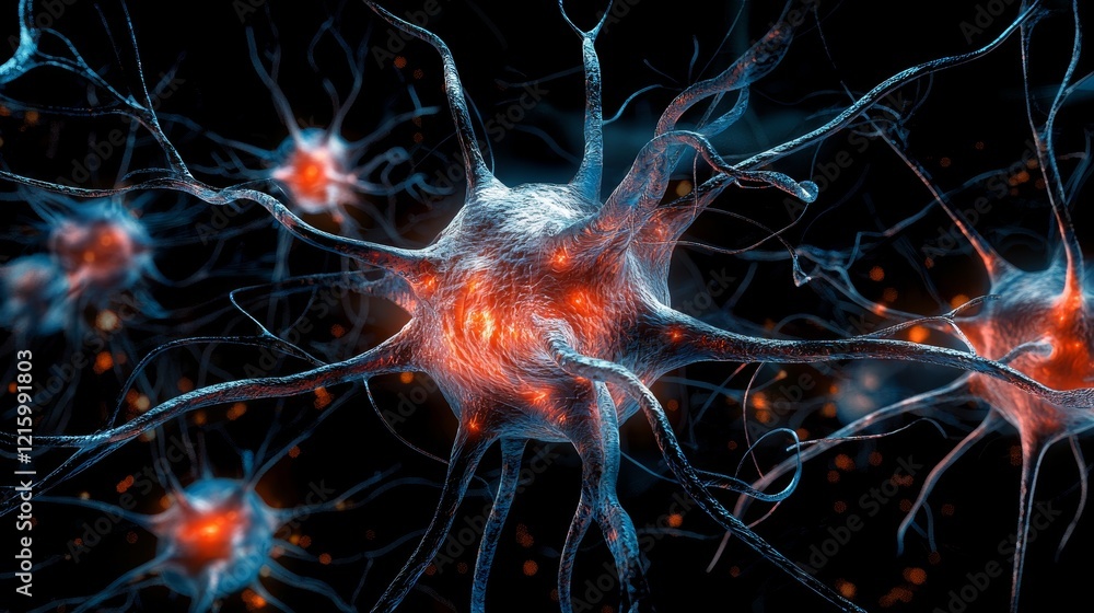 AI development machine learning training concept. Neurons interconnected in a colorful, abstract representation. AI development machine learning training concept. Neurons interconnected in a colorful, abstract representation.