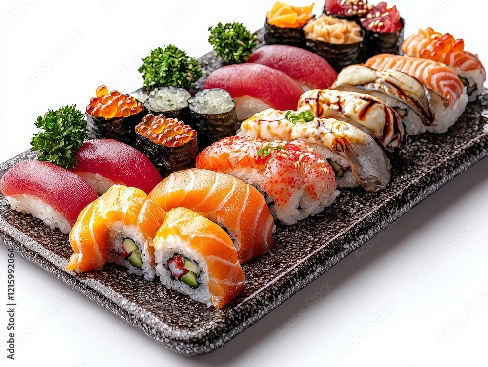 Japanese food sushi national cuisine dish isolated on white background Japanese food sushi national cuisine dish isolated on white background
