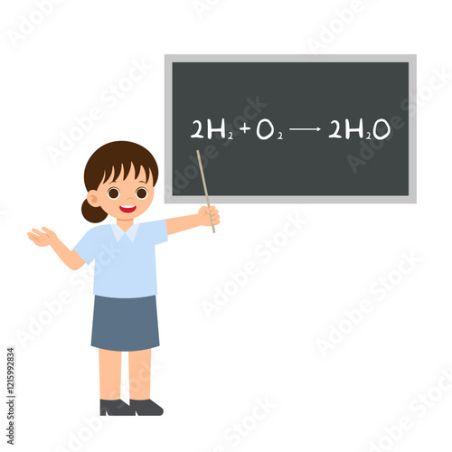 Science Class Teacher Presenting Chemistry Lesson