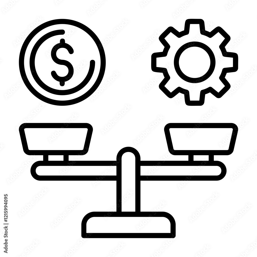 Wage Scale Outline Style Icon Wage Scale Outline Style Icon
