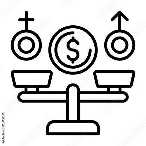Equal Pay Outline Style Icon