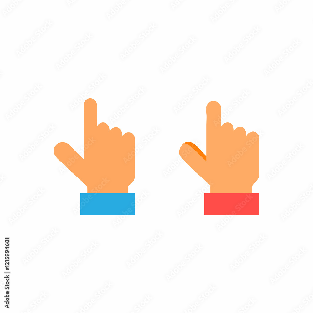 Two hands pointing upwards, a simple graphic design element. Two hands pointing upwards, a simple graphic design element.