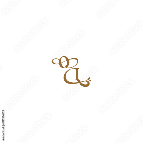 monogram wedding concept initial leaf line OI modern organic logo letter