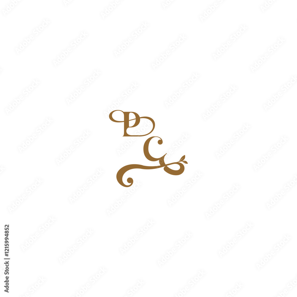monogram wedding concept initial leaf line PC modern organic logo letter monogram wedding concept initial leaf line PC modern organic logo letter
