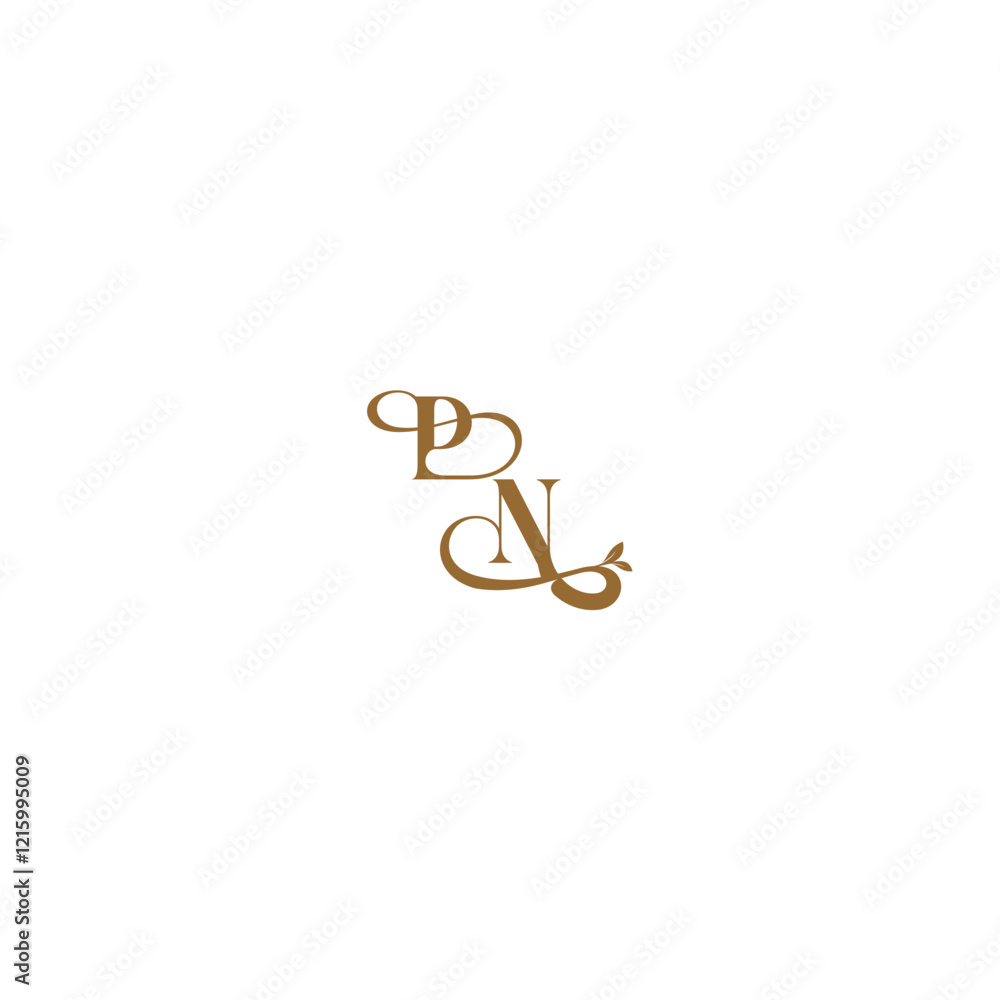monogram wedding concept initial leaf line PN modern organic logo letter monogram wedding concept initial leaf line PN modern organic logo letter