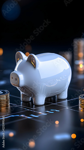 3D Piggy Bank Savings Illustration