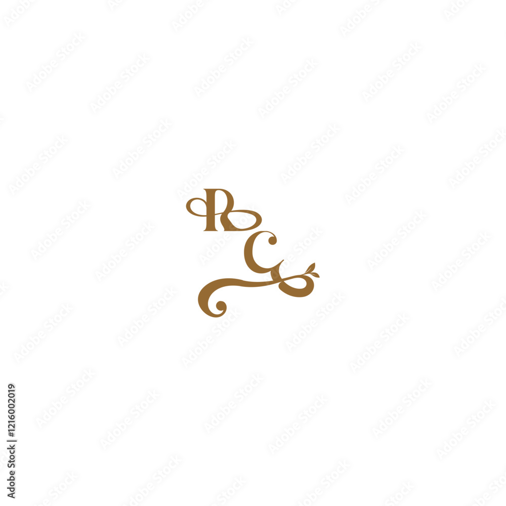 monogram wedding concept initial leaf line RC modern organic logo letter monogram wedding concept initial leaf line RC modern organic logo letter