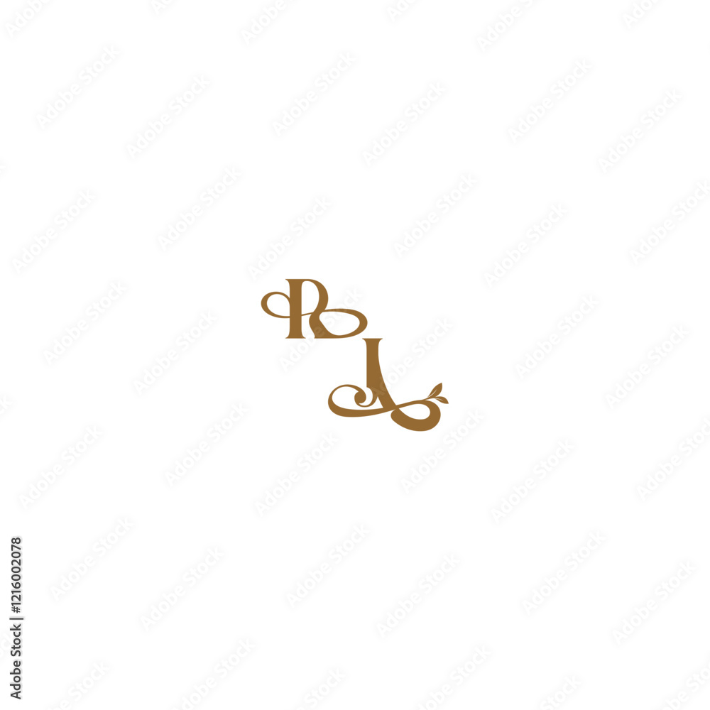 monogram wedding concept initial leaf line RJ modern organic logo letter monogram wedding concept initial leaf line RJ modern organic logo letter