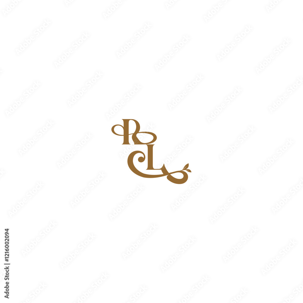 monogram wedding concept initial leaf line RL modern organic logo letter monogram wedding concept initial leaf line RL modern organic logo letter