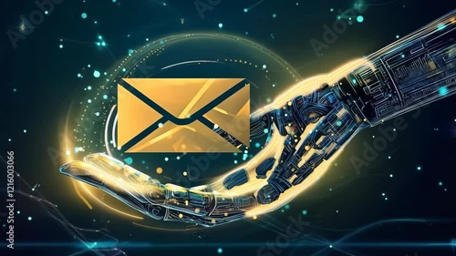 AI holding mailing, send notice, message receive.