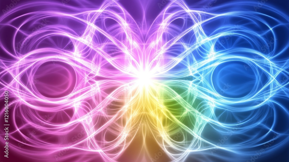 Fototapeta premium Vibrant Rainbow Energy Abstract Art Design