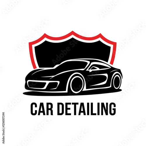 Car Detailing Logo Design with Shield Background