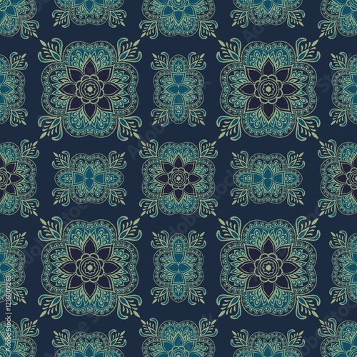 Beautiful designs decorate the tapestry of aesthetic beauty, and the blending of blue and green tones create an elegant appearance. 