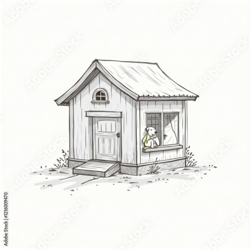 sketch of house pet