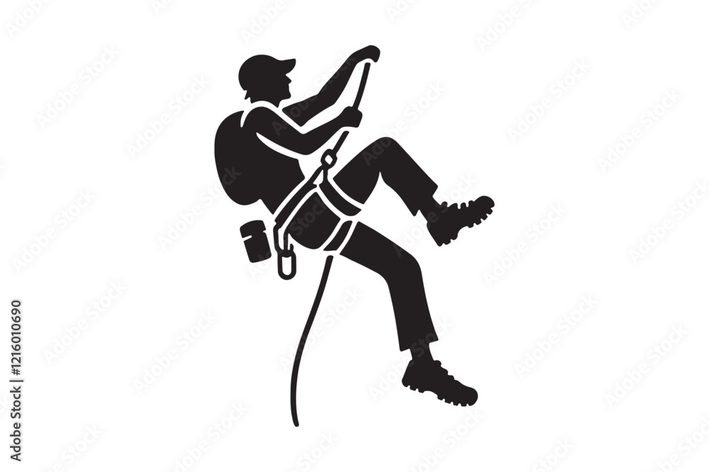 Black Climber Icon Elegant Vector Artwork Black Climber Icon Elegant Vector Artwork