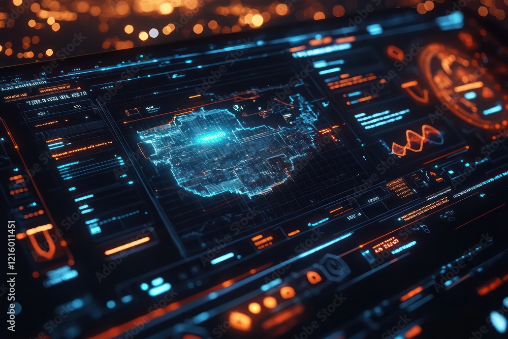 Obraz premium A sleek virtual assistance interface with AI-driven troubleshooting tools and interactive dashboards