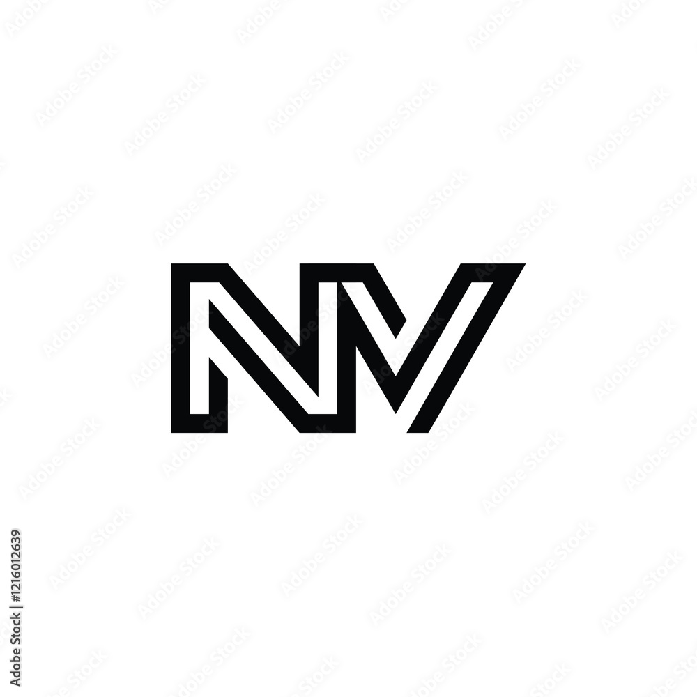 NV monogram logo design letter text name symbol monochrome logotype alphabet character simple logo NV monogram logo design letter text name symbol monochrome logotype alphabet character simple logo