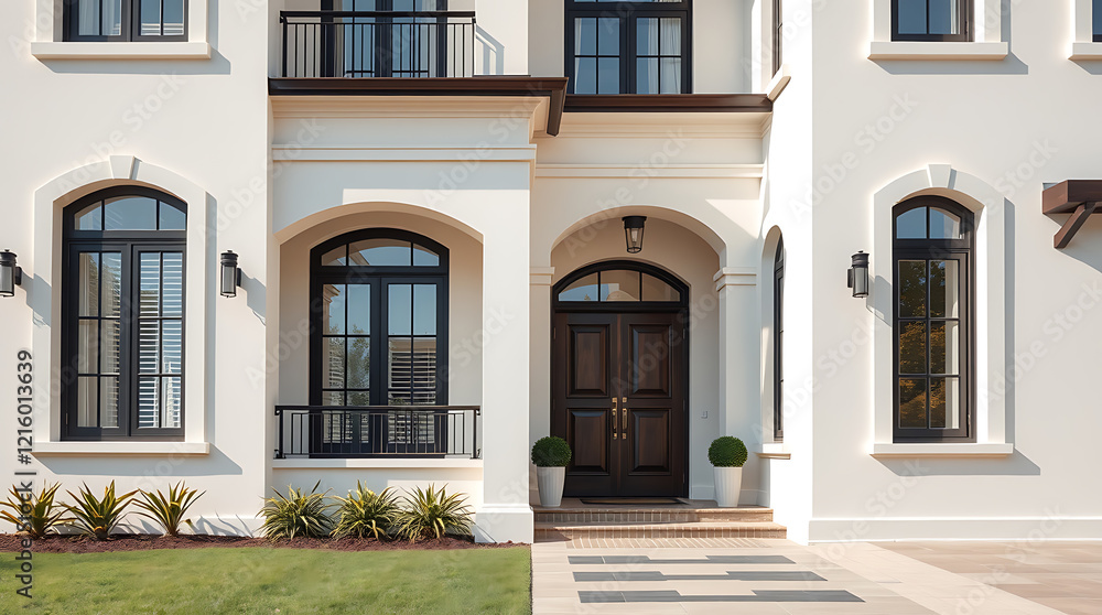 Obraz premium Elegant Modern House Exterior: Luxury Home Design and Architecture