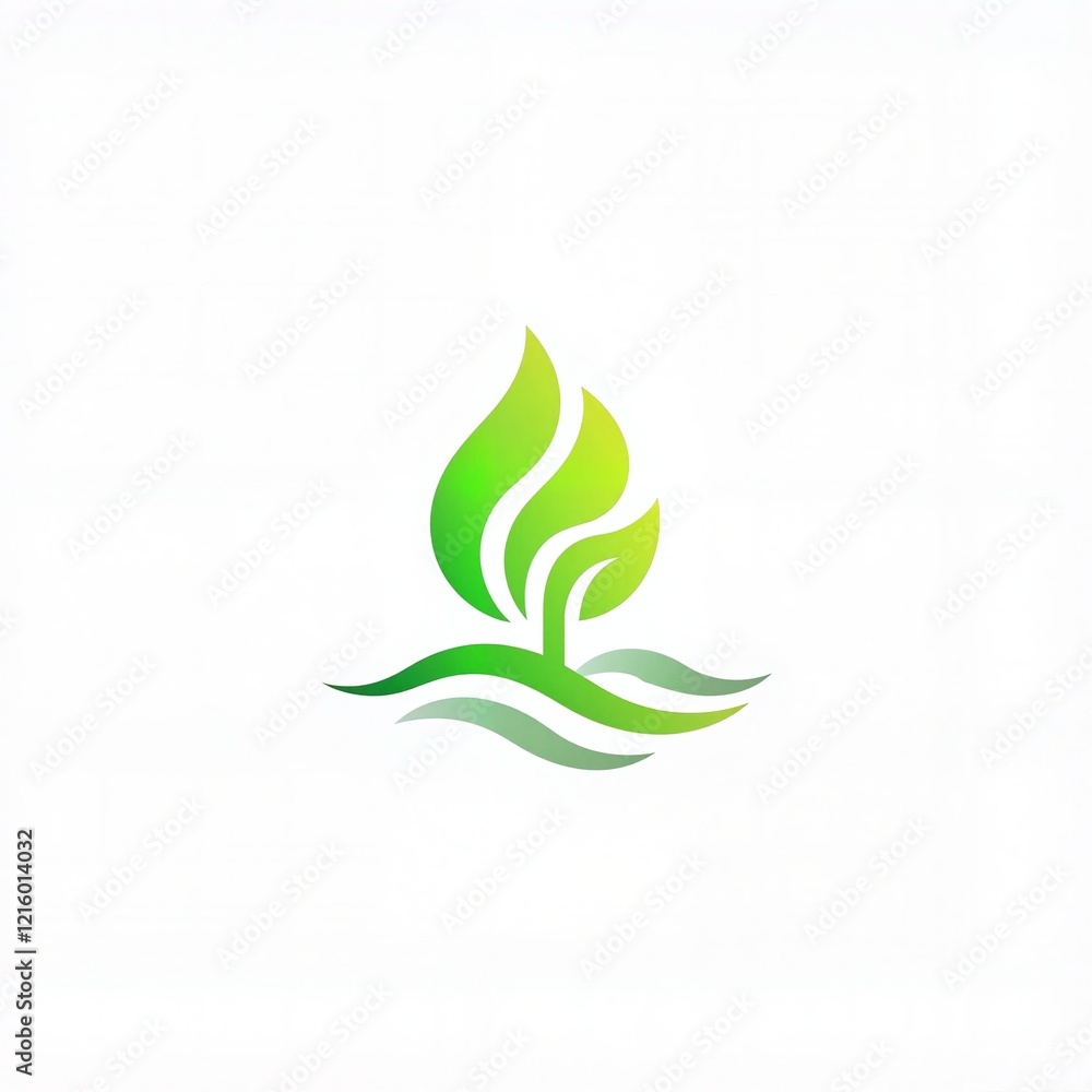 Green leaf logo design template, simple and minimal nature logotype. Green leaf logo design template, simple and minimal nature logotype.