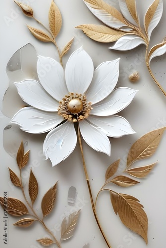 Abstract floral art with watercolor textures