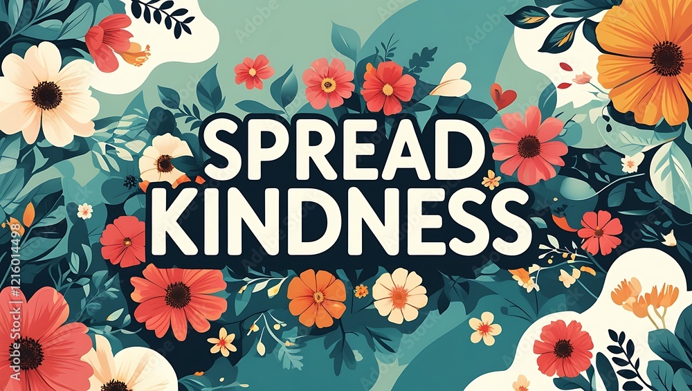 Spread Kindness With Floral Art Design Spread Kindness With Floral Art Design