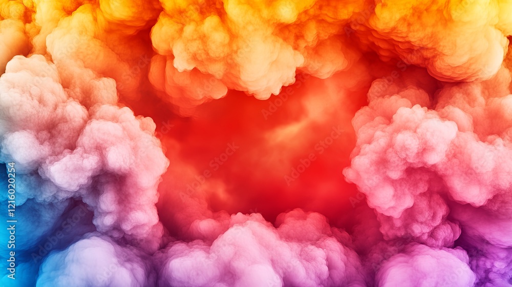 Fototapeta premium Vibrant Smoke and Cloud Formation After Explosion