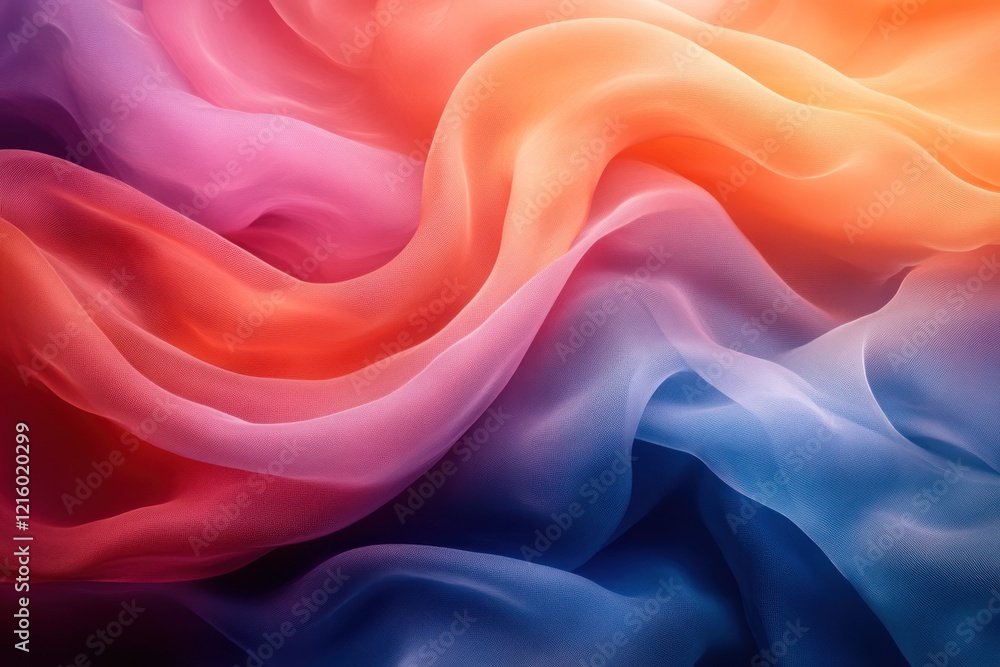 Obraz premium Colorful flowing fabric with soft gradients in motion