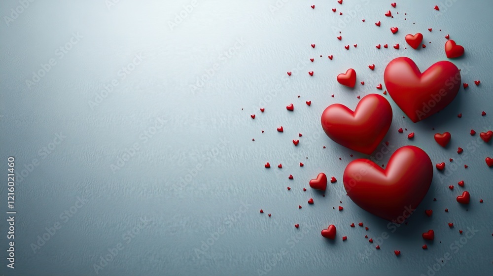 Stylized Valentine's Day red hearts in a simple conceptual design. Stylized Valentine's Day red hearts in a simple conceptual design.