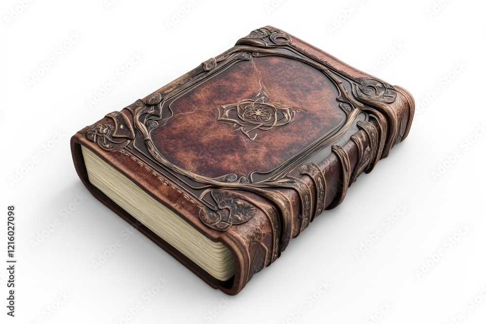 Ornate Leather Bound Book With Intricate Detailing Ornate Leather Bound Book With Intricate Detailing