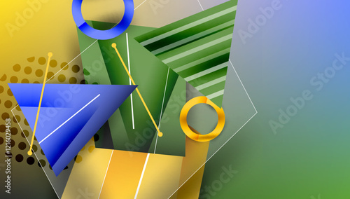 Abstract background geometric design with colorful gradients
