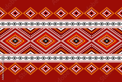 Geometric ethnic oriental seamless pattern traditional Design for background, carpet, wallpaper, clothing, wrapping, Batik, fabric, Vector, illustration, embroidery style, sadu, color.
