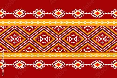 Geometric ethnic oriental seamless pattern traditional Design for background, carpet, wallpaper, clothing, wrapping, Batik, fabric, Vector, illustration, embroidery style, sadu, color.