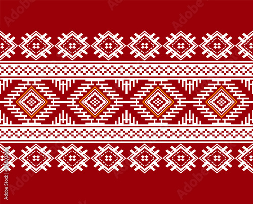 Geometric ethnic oriental seamless pattern traditional Design for background, carpet, wallpaper, clothing, wrapping, Batik, fabric, Vector, illustration, embroidery style, sadu, color.