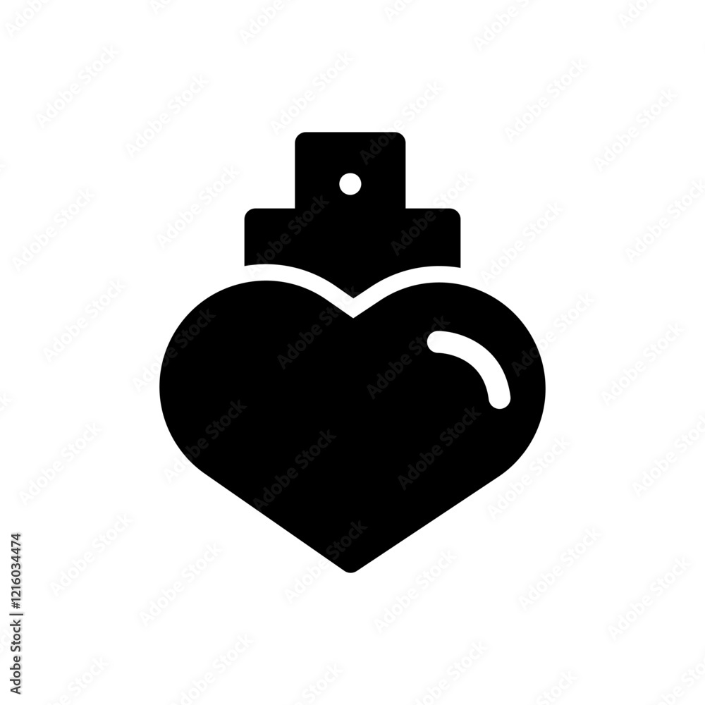 solid Heart-shaped perfume bottle with a delicate design. solid Heart-shaped perfume bottle with a delicate design.