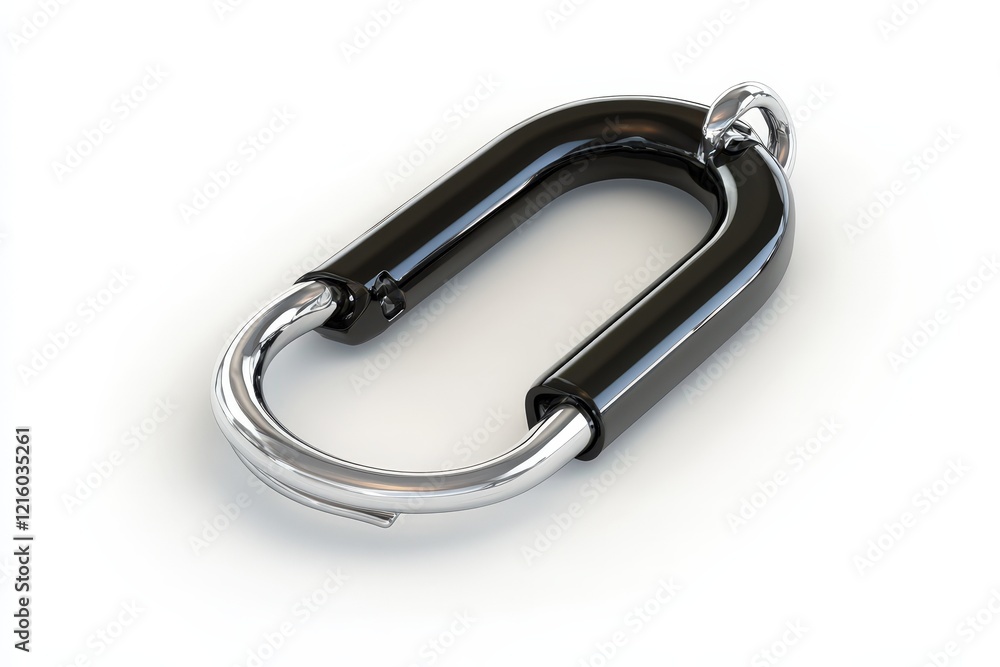 Black and Silver Oval Shaped Carabiner Clip Black and Silver Oval Shaped Carabiner Clip