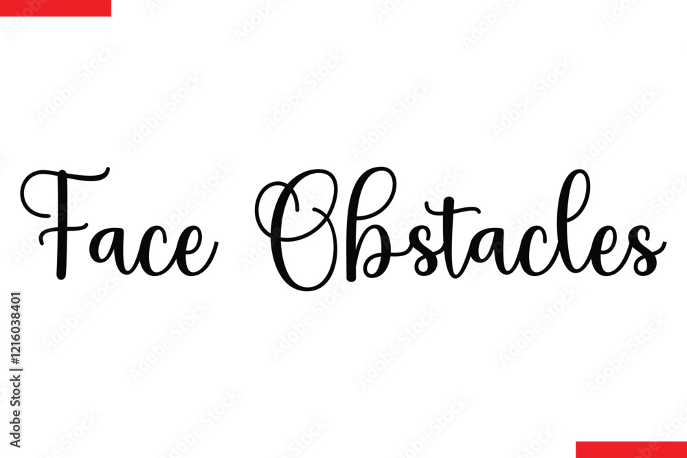 Fototapeta premium Face Obstacles style typography text
