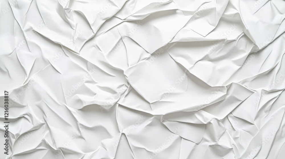 High - Quality Background of White Crumpled, Creased, Glued and Wrinkled Paper Poster Texture, Ideal for Vintage or Artistic Design High - Quality Background of White Crumpled, Creased, Glued and Wrinkled Paper Poster Texture, Ideal for Vintage or Artistic Design