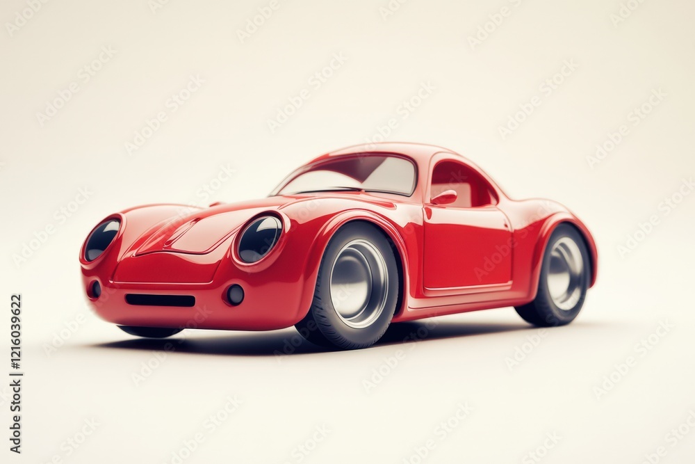Fototapeta premium A Red Classic Sports Car Design Render