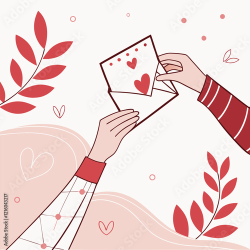Valentines day holiday getting card with heart