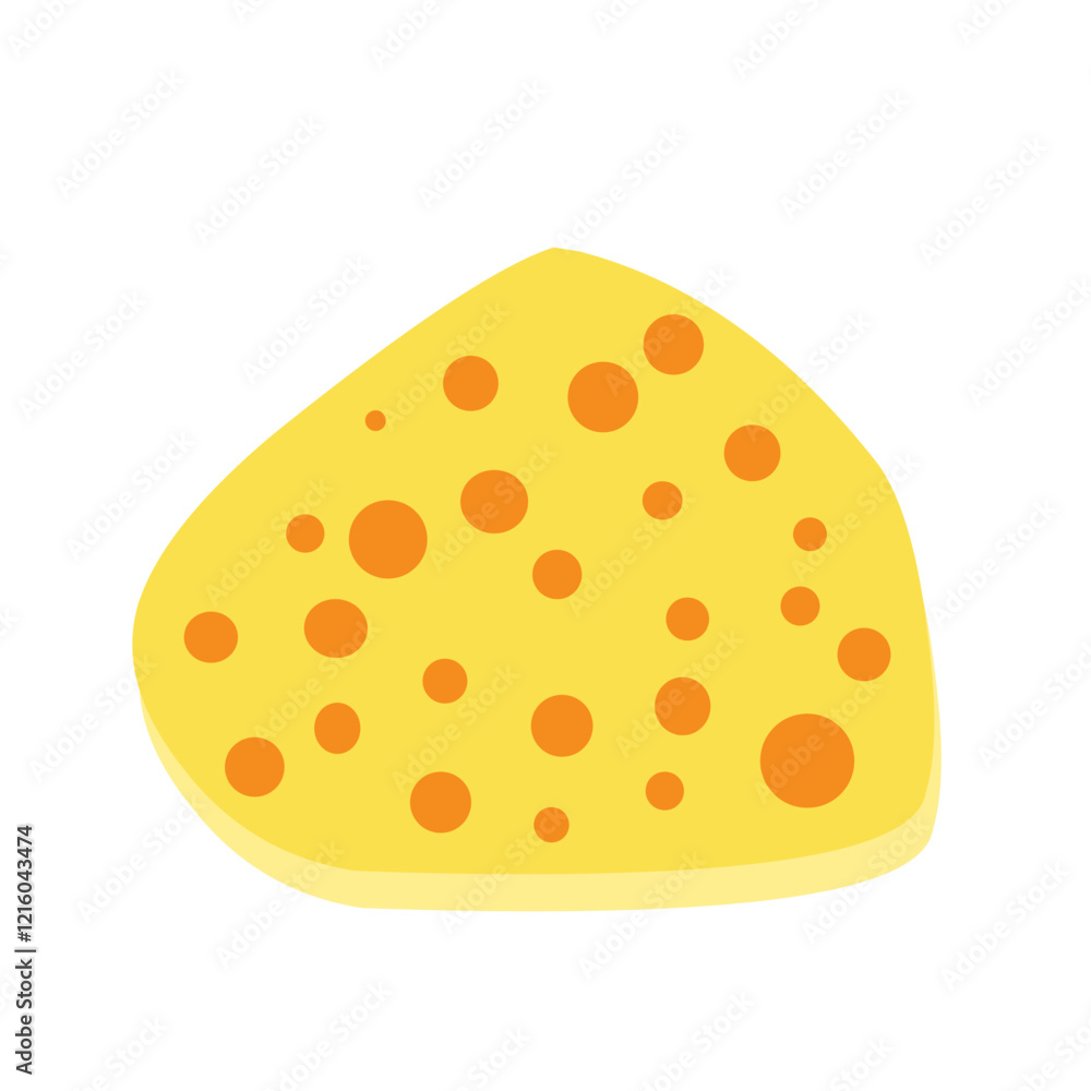 Flat design Illustration of cheese with holes in abstract shape Flat design Illustration of cheese with holes in abstract shape