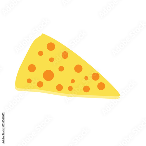 Flat design Illustration of cheese with holes in abstract shape 