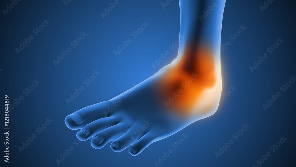 Fototapeta premium The anatomy of a sprained ankle