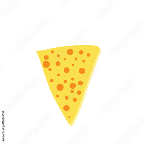 Flat design Illustration of cheese with holes in abstract shape 