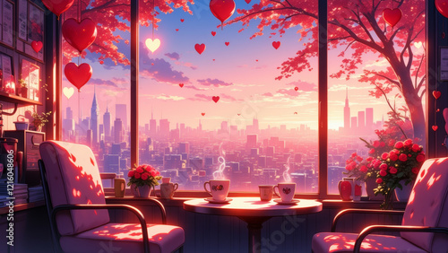 Wallpaper Mural illustration background representation of love,Valentine's Day concept. Torontodigital.ca