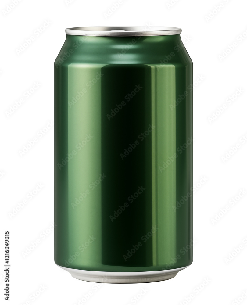 Dark green aluminum can for beer or soda isolated on transparent background Dark green aluminum can for beer or soda isolated on transparent background