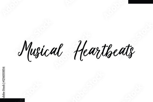 Musical heartbeats Music typographic text saying