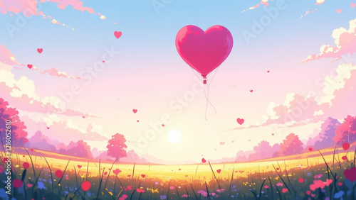 Wallpaper Mural illustration background representation of love,Valentine's Day concept. Torontodigital.ca