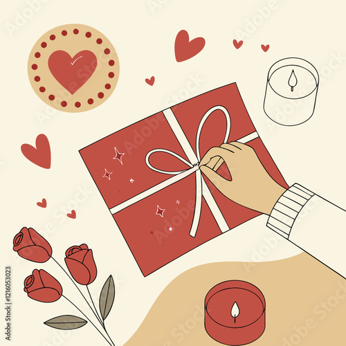 Valentines day holiday getting card with heart