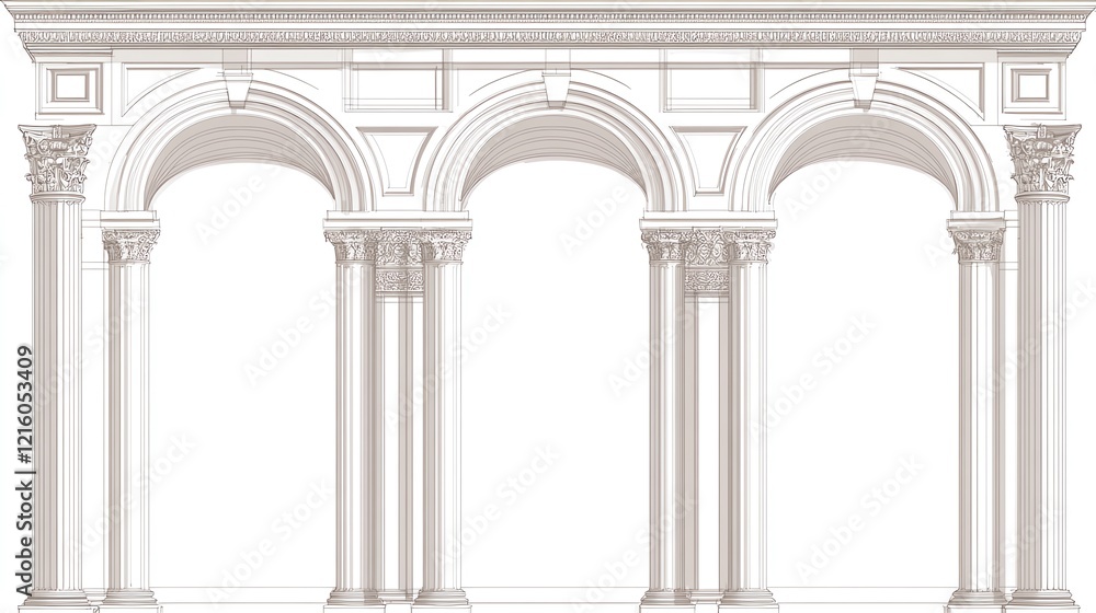Elegant architectural design with three arches. Elegant architectural design with three arches.