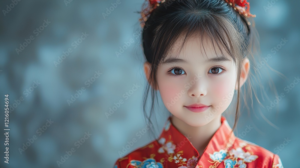 Cultural portrait of a young girl in traditional dress studio setting photography charming atmosphere close-up perspective Cultural portrait of a young girl in traditional dress studio setting photography charming atmosphere close-up perspective